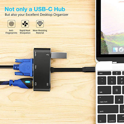 Type-C to HDMI VGA 5-In-1 HD Dual Display Converter
