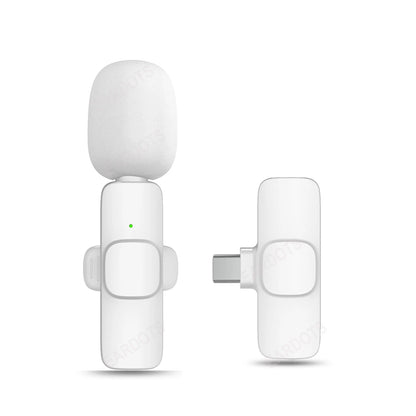 K60 New Wireless Lavalier Microphone Portable Audio Video Recording Mini Mic for Iphone Android Live Broadcast Gaming Phone Mic