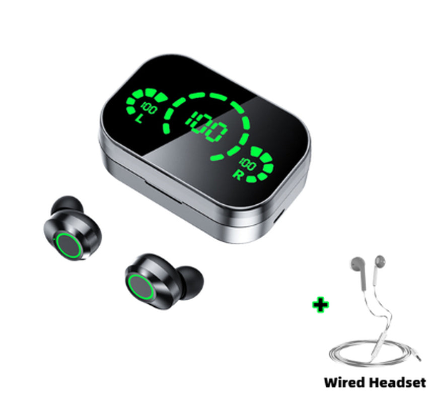 YD03 Wireless Bluetooth-Compatible Headset TWS Large Screen Smart Digital Display in Ear Breathing Light