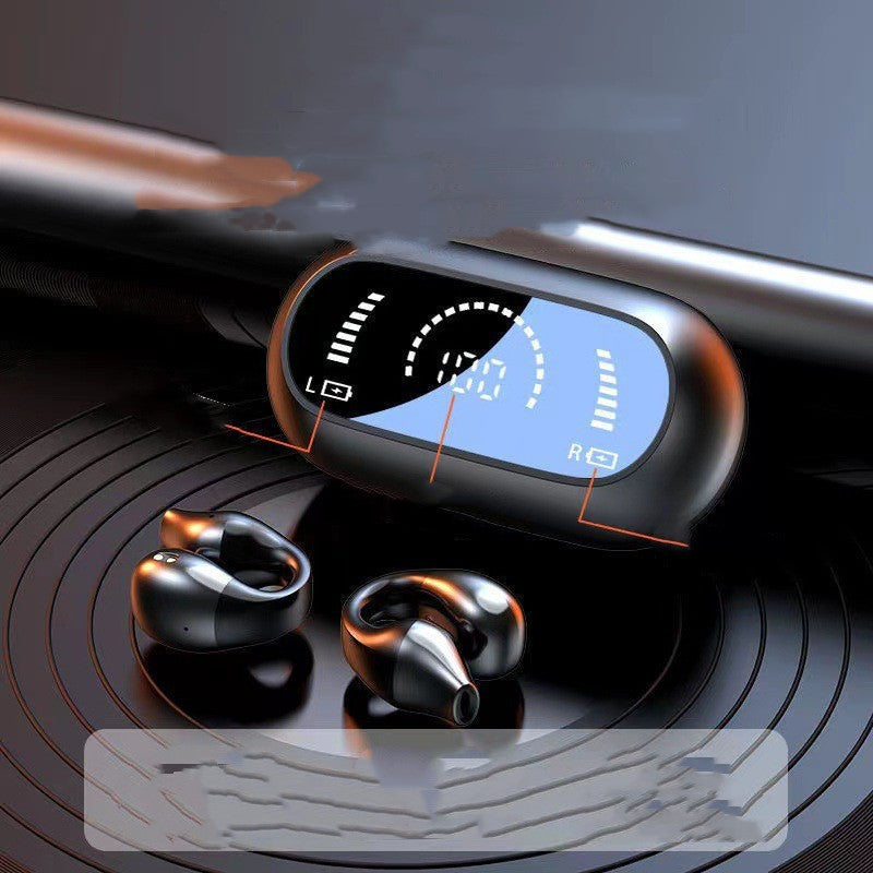 Ear Clip Bone Conduction Headphone Bluetooth-Compatible 5.2 HIFI Wireless Earphone Touch Handsfree Sports Noise Cancelling Headset with Mic