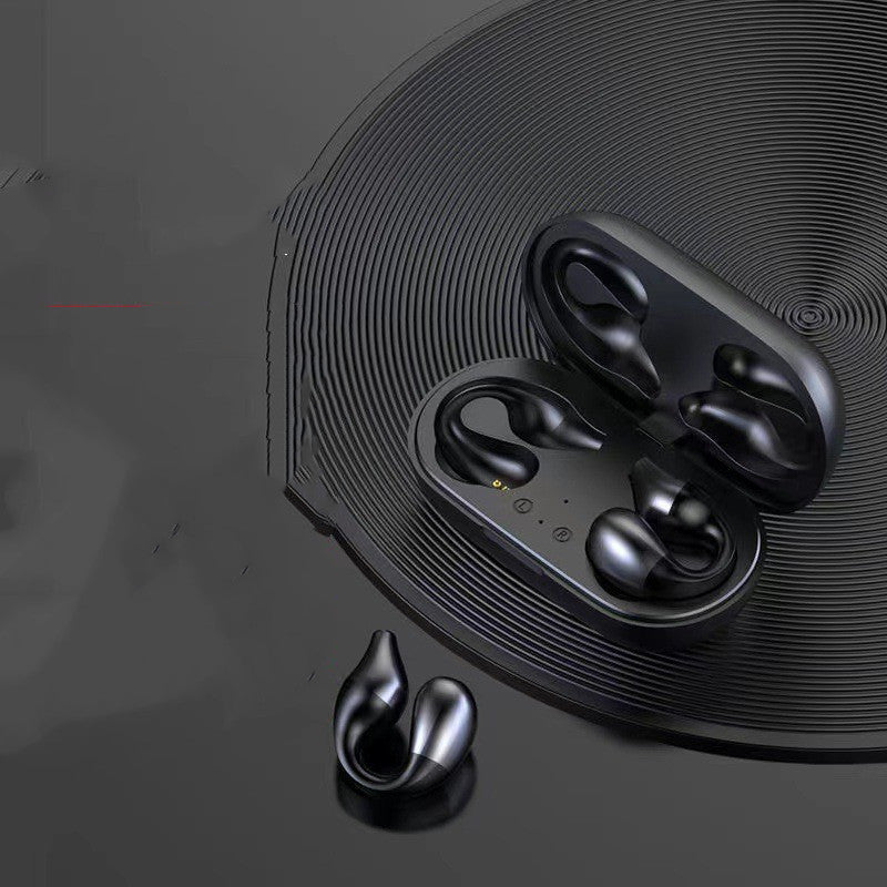 Ear Clip Bone Conduction Headphone Bluetooth-Compatible 5.2 HIFI Wireless Earphone Touch Handsfree Sports Noise Cancelling Headset with Mic
