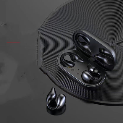 Ear Clip Bone Conduction Headphone Bluetooth-Compatible 5.2 HIFI Wireless Earphone Touch Handsfree Sports Noise Cancelling Headset with Mic