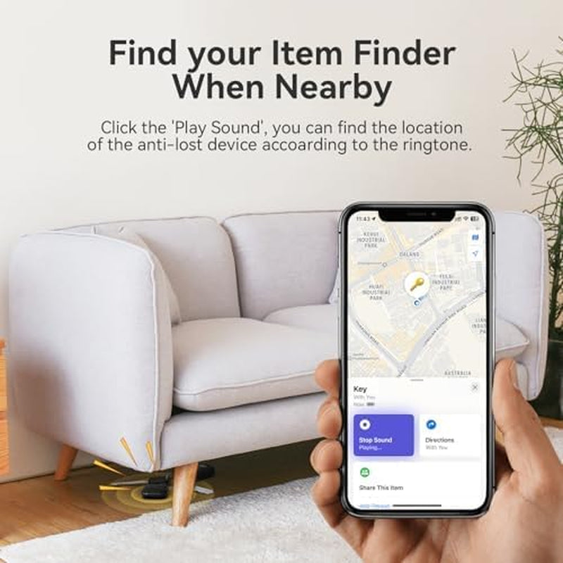 Luggage Tracker, Key Finder Tag 4 Pack Air Tracker, Works with Apple Find My (Ios Only), Water-Resistant, Bluetooth Item Finder for Bags, Luggage, Backpack,Replaceable Battery