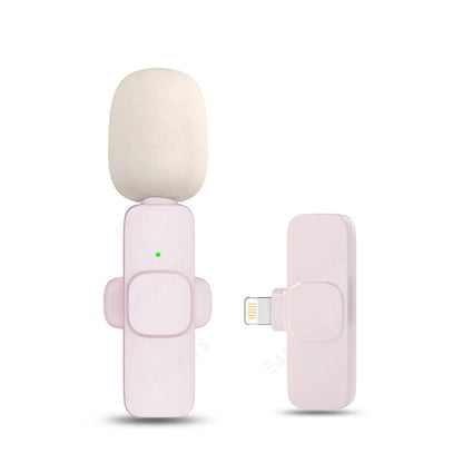 K60 New Wireless Lavalier Microphone Portable Audio Video Recording Mini Mic for Iphone Android Live Broadcast Gaming Phone Mic