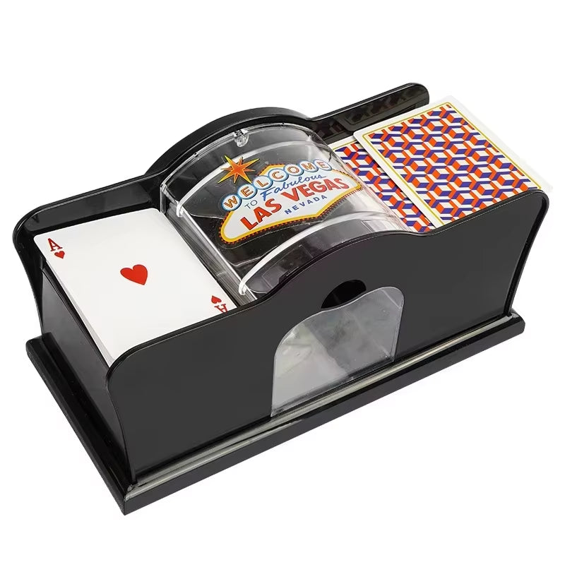 Manual Card Shuffler 2 Deck with Hand Crank, Card Shuffler for Blackjack, Poker, Playing Card Dealer Machine Manual