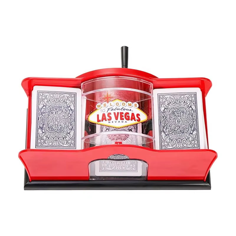 Manual Card Shuffler 2 Deck with Hand Crank, Card Shuffler for Blackjack, Poker, Playing Card Dealer Machine Manual