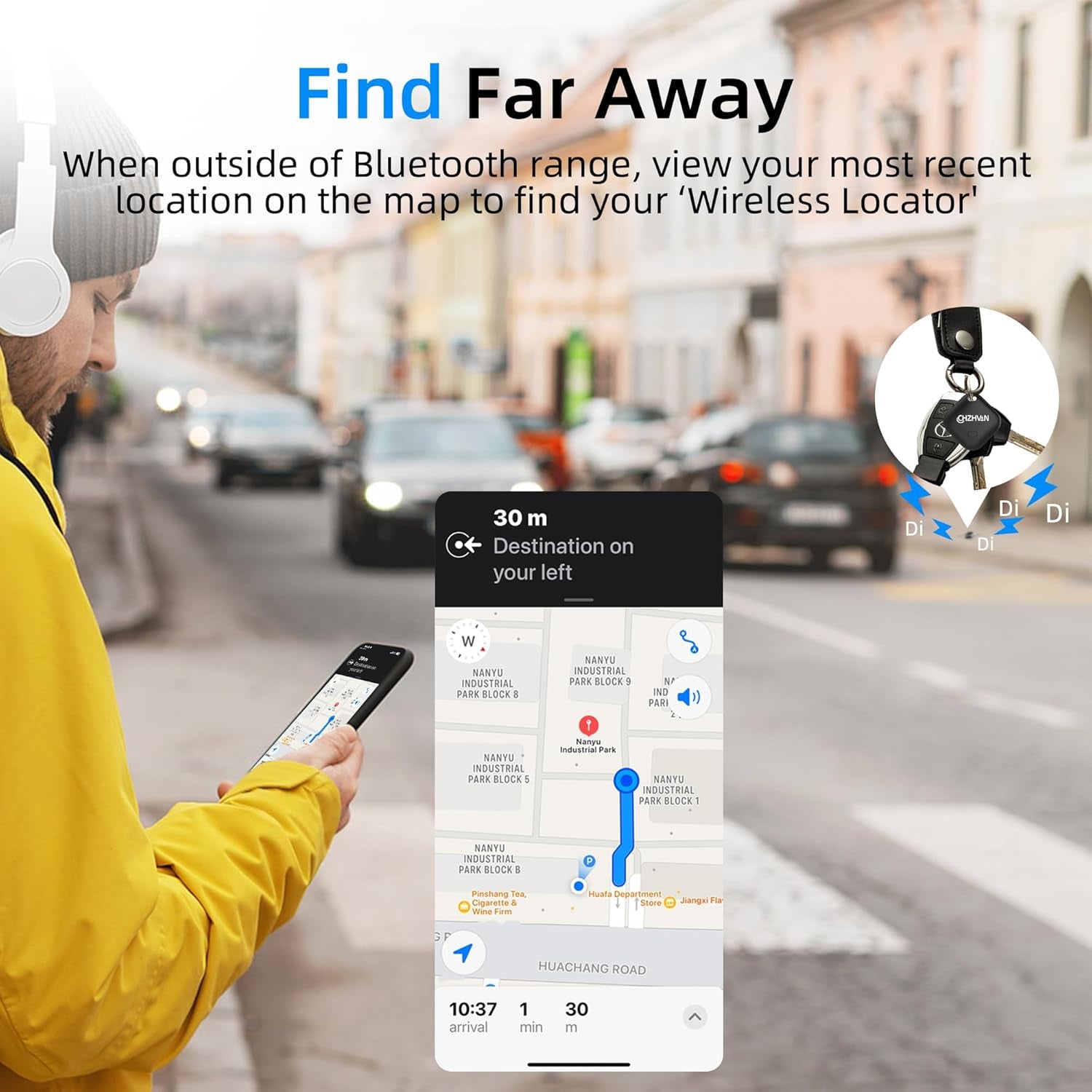 Luggage Tracker, Key Finder Tag 4 Pack Air Tracker, Works with Apple Find My (Ios Only), Water-Resistant, Bluetooth Item Finder for Bags, Luggage, Backpack,Replaceable Battery