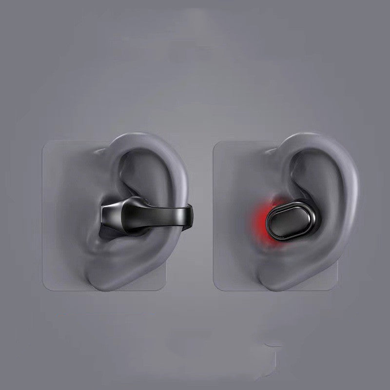 Ear Clip Bone Conduction Headphone Bluetooth-Compatible 5.2 HIFI Wireless Earphone Touch Handsfree Sports Noise Cancelling Headset with Mic