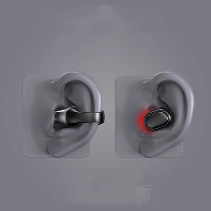 Ear Clip Bone Conduction Headphone Bluetooth-Compatible 5.2 HIFI Wireless Earphone Touch Handsfree Sports Noise Cancelling Headset with Mic