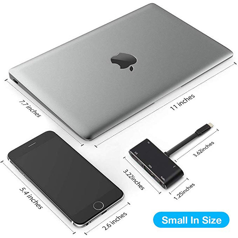 Type-C to HDMI VGA 5-In-1 HD Dual Display Converter