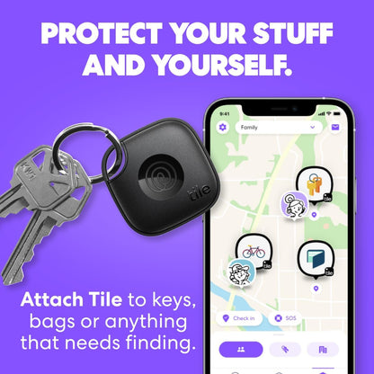 by Life360 Mate - Bluetooth Tracker, Keys Finder and Item Locator for Keys, Bags and More. Phone Finder. Both Ios and Android Compatible. 2-Pack (Black/White)